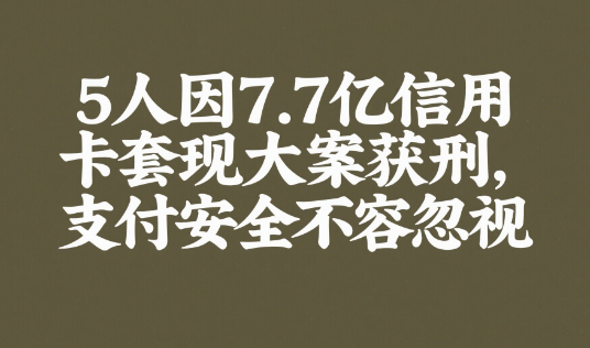 5人因7.7 亿信用卡套现大案获刑，支付安全不容忽视